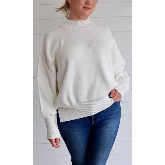 NEW ZENANA grace oversized sweater in white - Picture 1 of 4